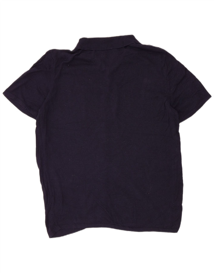 Zara Mens Short Sleeve Shirt XL Navy Blue Rayon