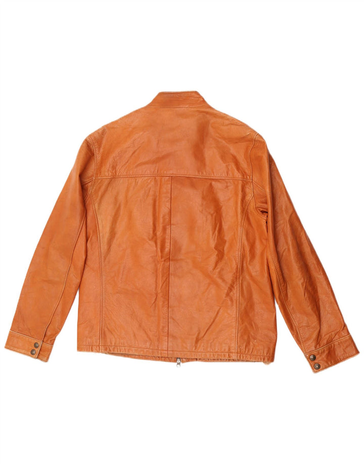 Desi Mens Leather Jacket IT 52 XL Brown Leather
