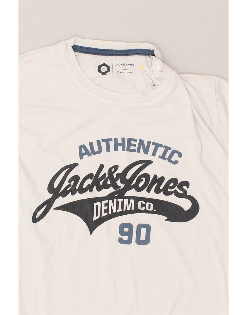 JACK & JONES Mens Graphic T-Shirt Top Medium White Cotton | Vintage Jack & Jones | Thrift | Second-Hand Jack & Jones | Used Clothing | Messina Hembry 