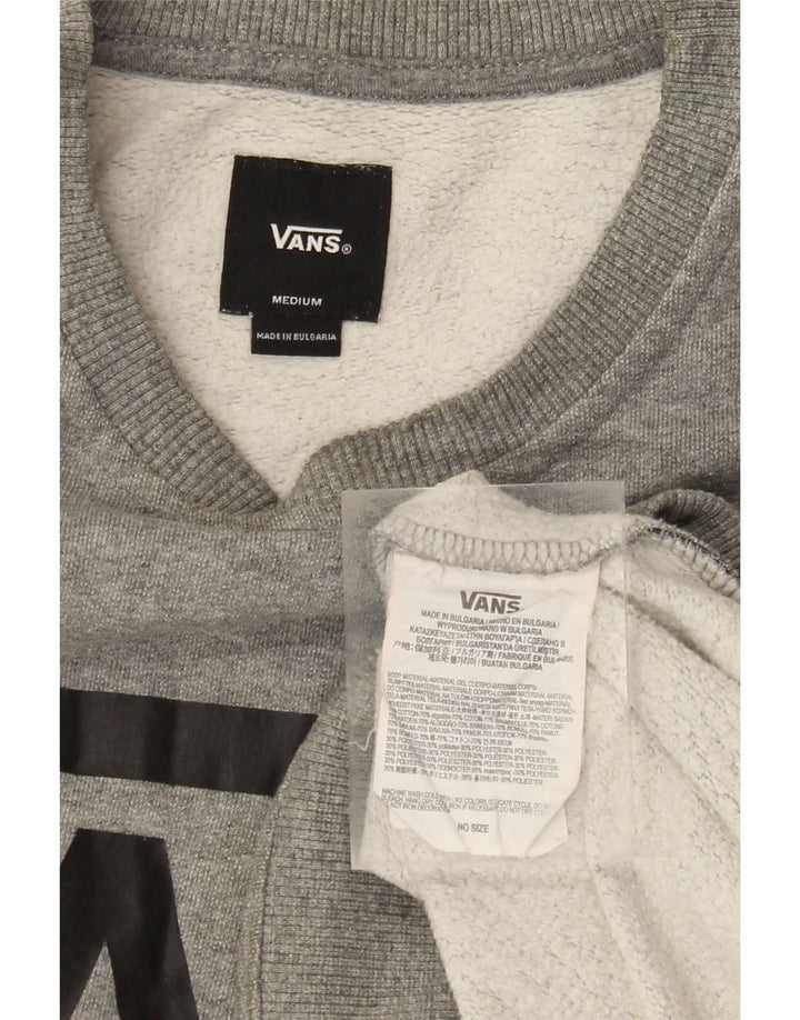 VANS Mens Graphic Sweatshirt Jumper Medium Grey Cotton