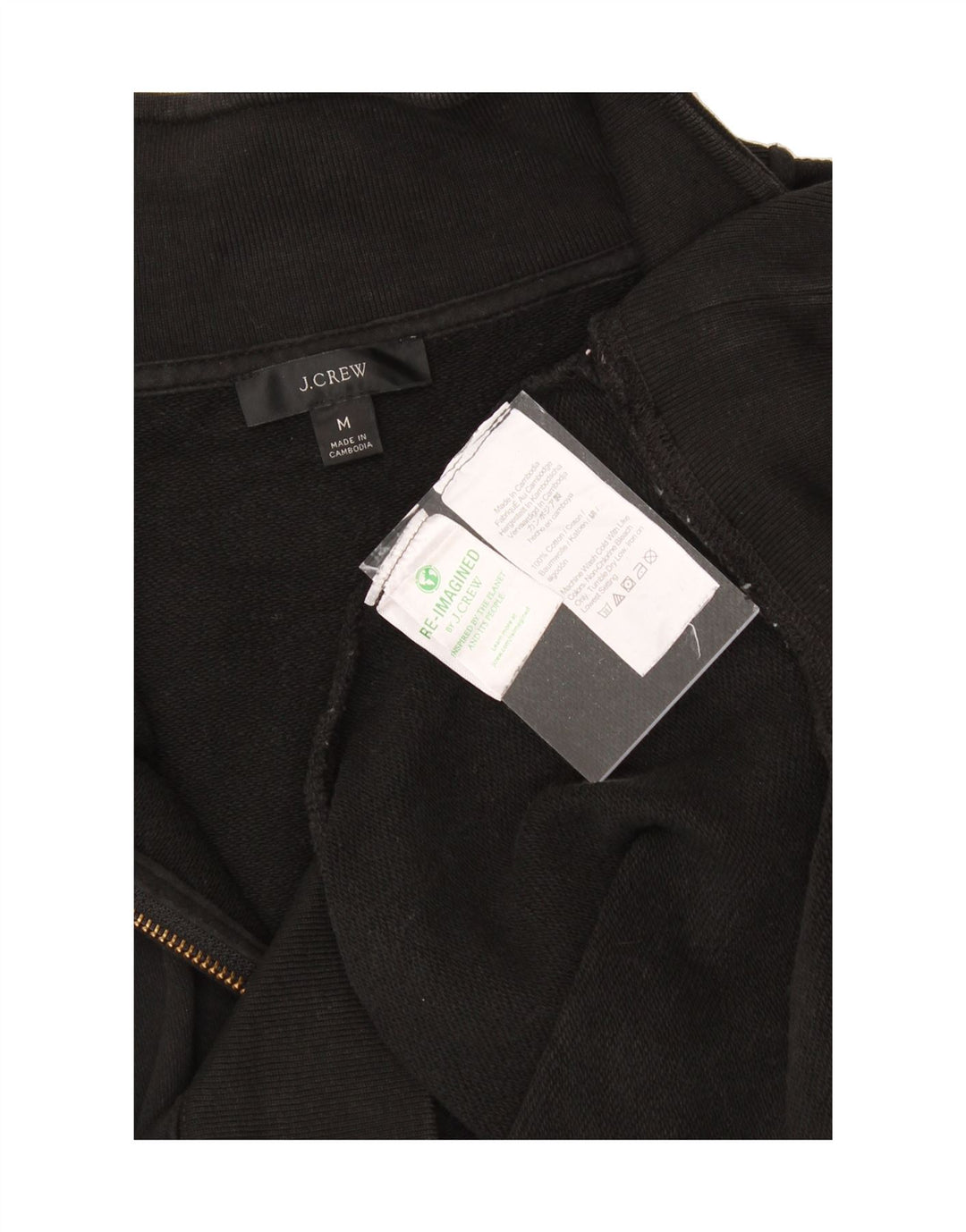 J. CREW Womens Oversized Zip Neck Sweatshirt Jumper UK 14 Medium Black Vintage J. Crew and Second-Hand J. Crew from Messina Hembry 