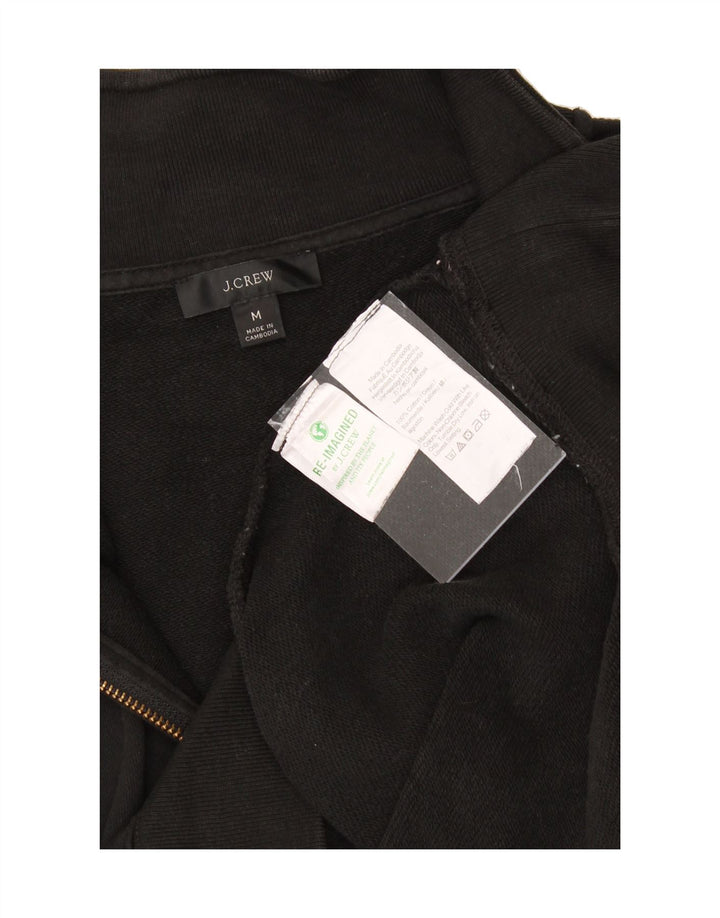 J. CREW Womens Oversized Zip Neck Sweatshirt Jumper UK 14 Medium Black Vintage J. Crew and Second-Hand J. Crew from Messina Hembry 
