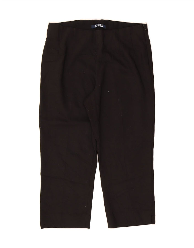 CHAPS Womens Straight Capri Trousers US 10 Large W32 L20 Black Cotton Vintage Chaps and Second-Hand Chaps from Messina Hembry 