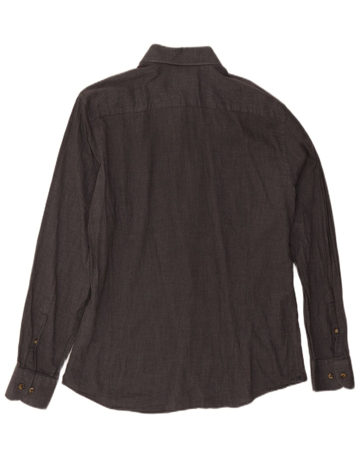 Hackett Mens Slim Fit Shirt Large Grey Cotton