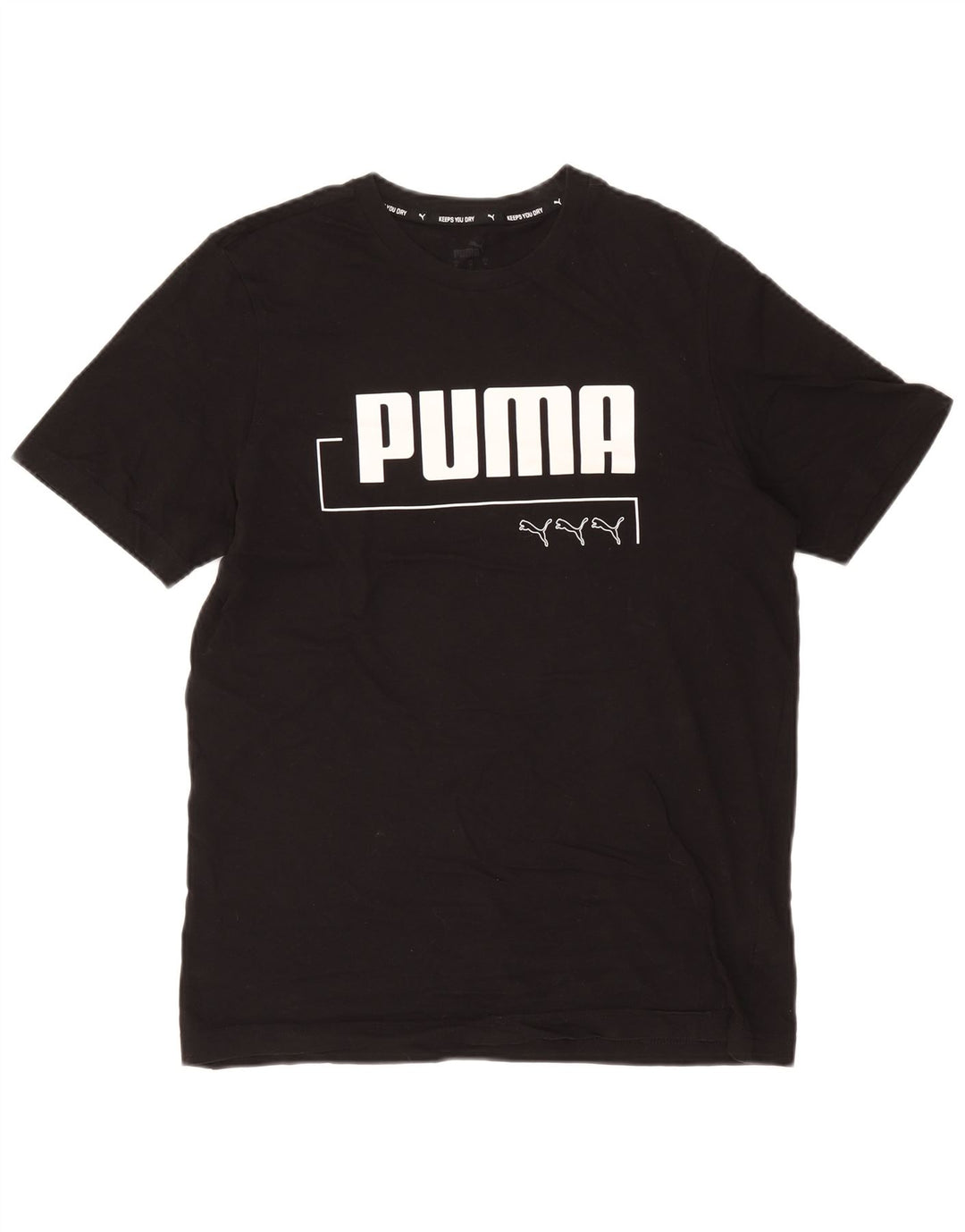Puma Mens Graphic T-Shirt Top Medium Black Cotton