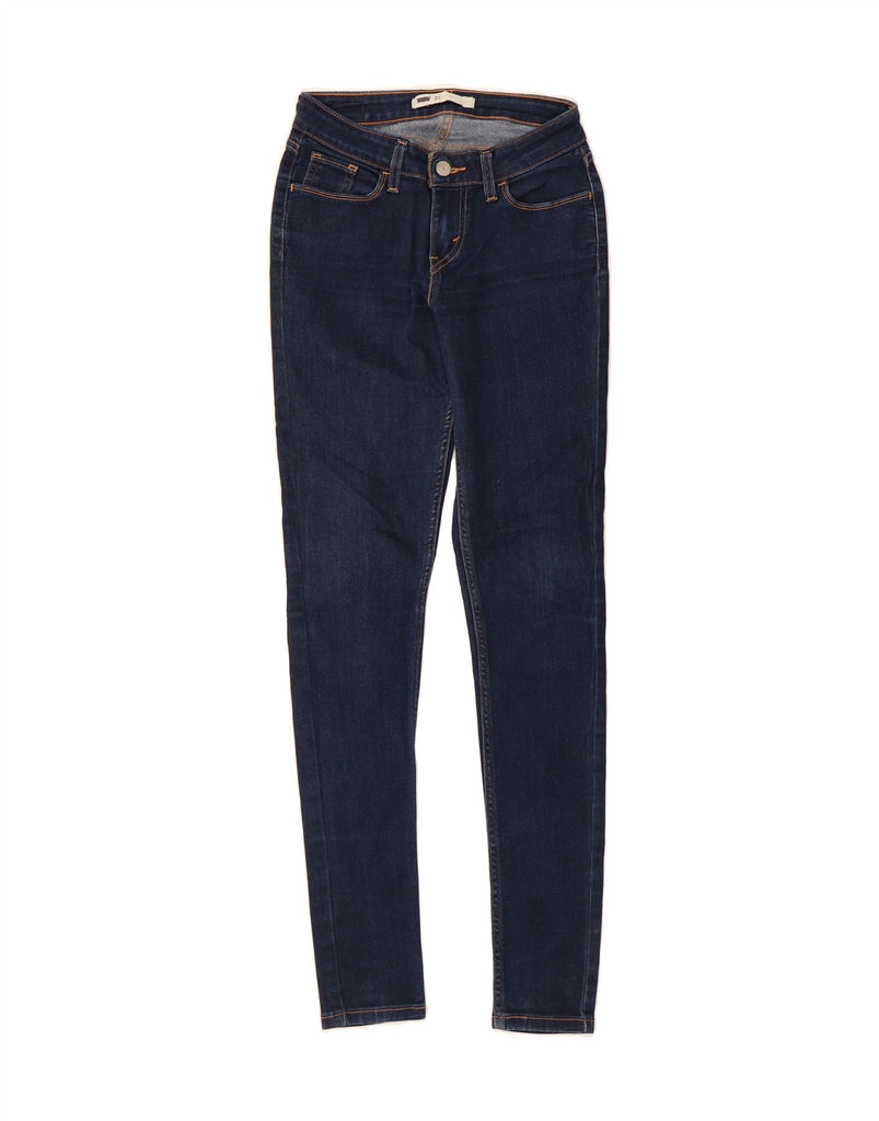 LEVI'S Womens Skinny Jeans W25 L31 Navy Blue Cotton Vintage Levi's and Second-Hand Levi's from Messina Hembry 