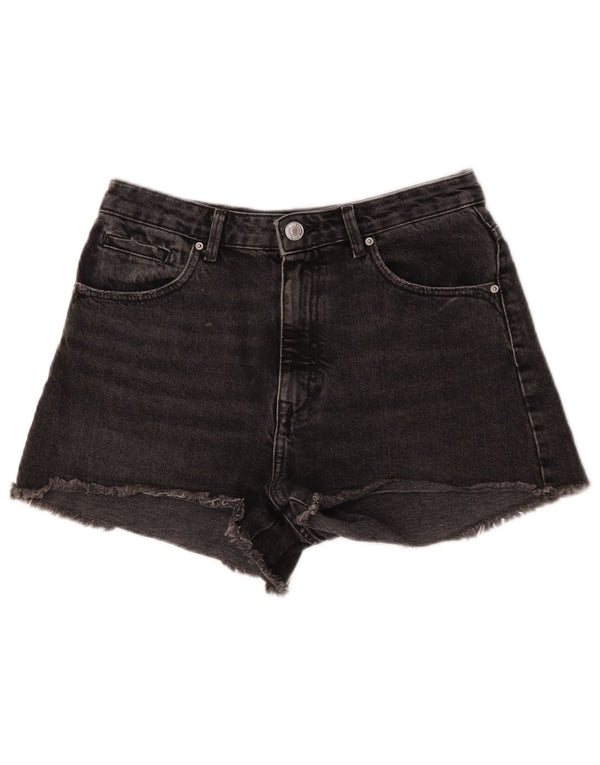 Zara Womens Denim Shorts EU 40 Medium W30 Black