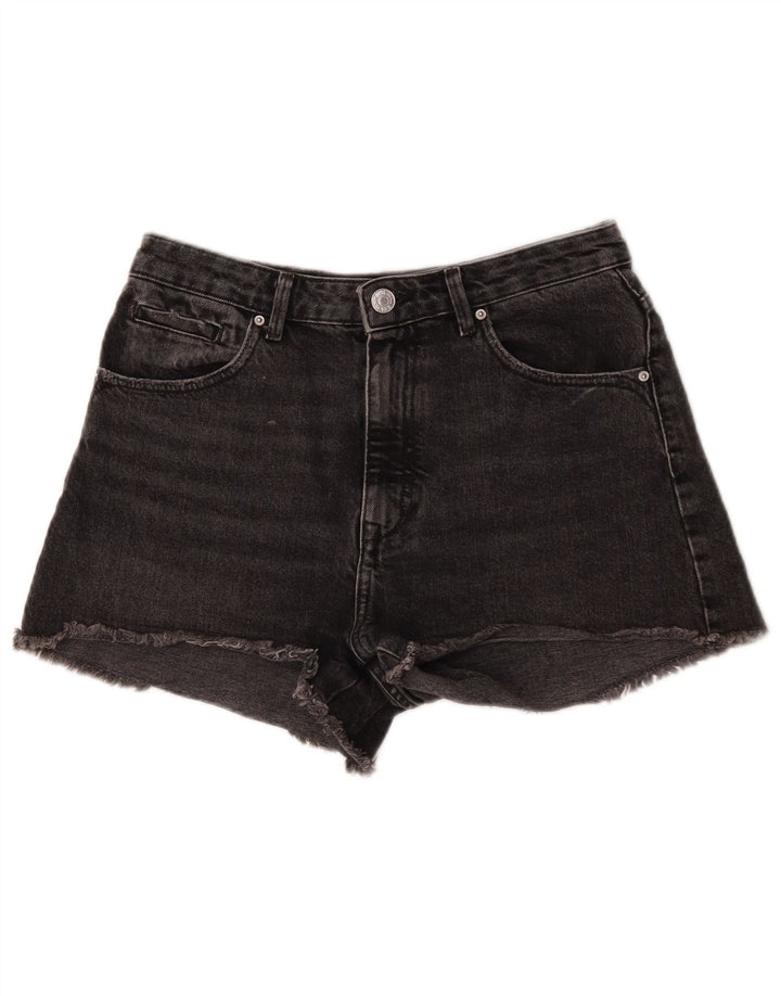 Zara Womens Denim Shorts EU 40 Medium W30 Black
