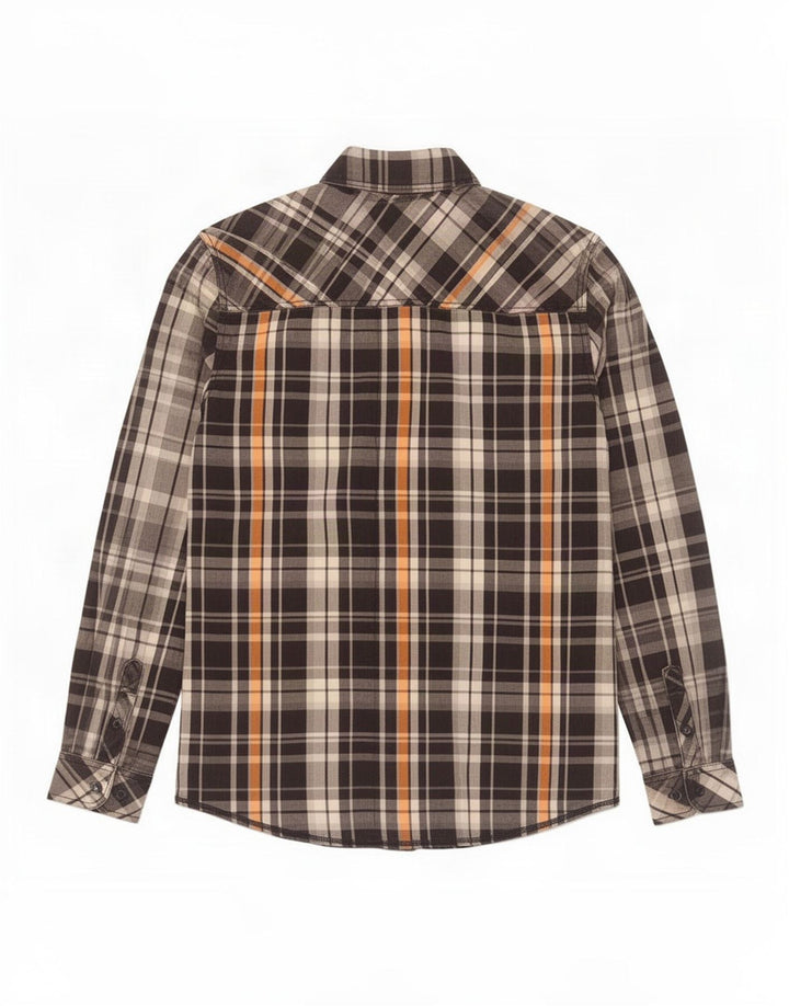 Mustang Mens Shirt Large Black Check Cotton