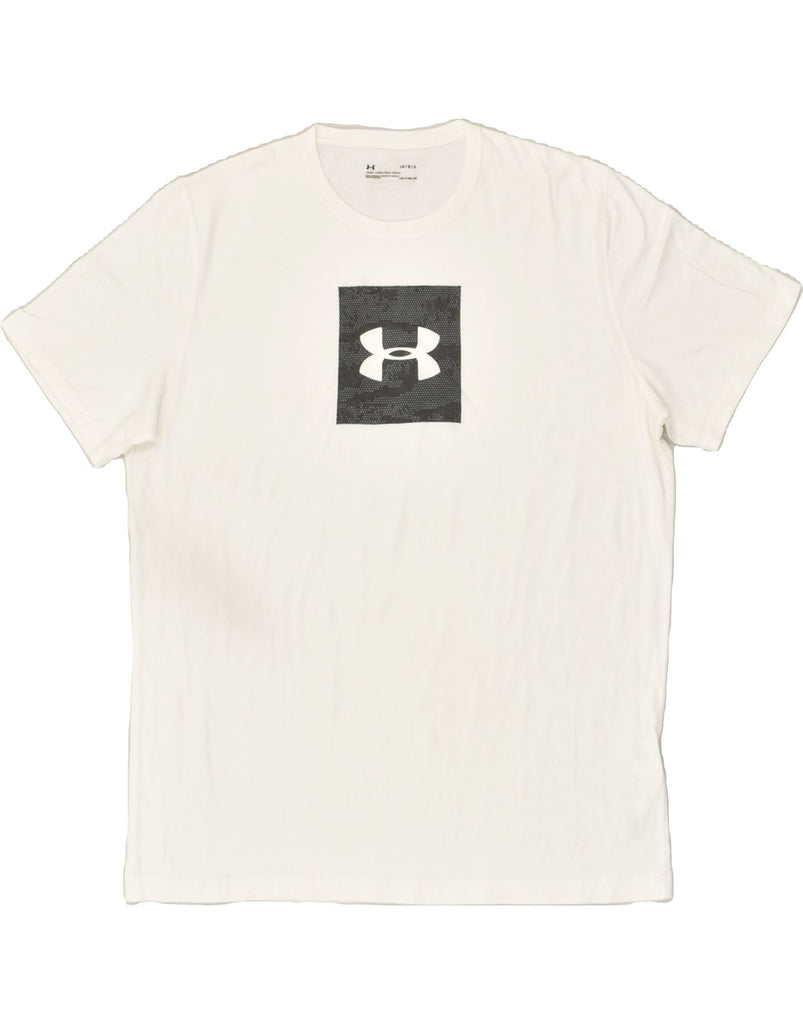 UNDER ARMOUR Mens Graphic T-Shirt Top Large White Cotton | Vintage Under Armour | Thrift | Second-Hand Under Armour | Used Clothing | Messina Hembry 