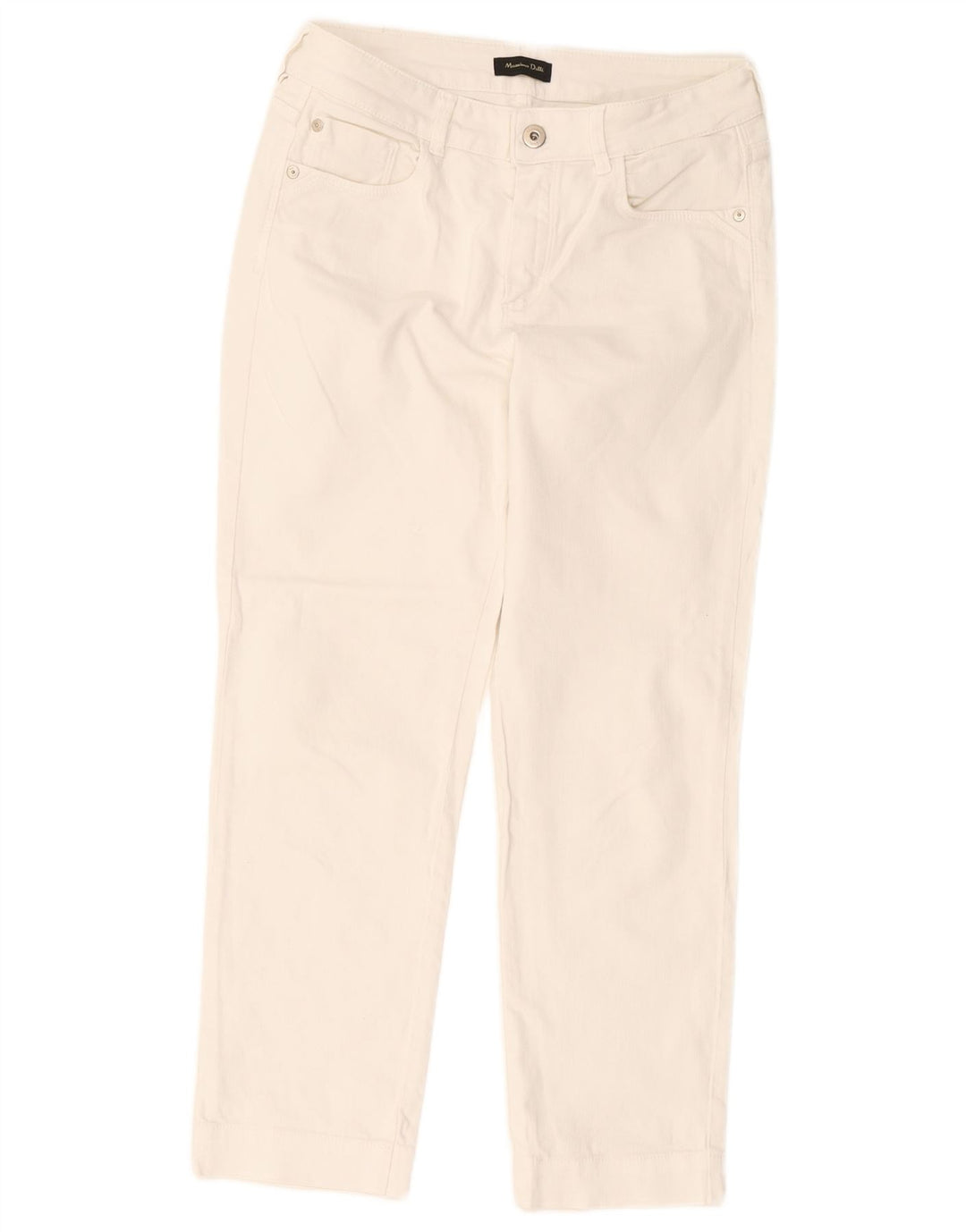 Massimo Dutti Womens Cropped Jeans EU 38 Small W28 L25 White
