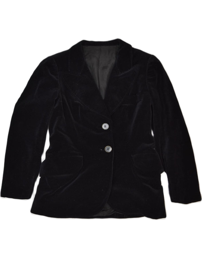 VINTAGE Womens 2 Button Blazer Jacket UK 6 XS Black | Vintage | Thrift | Second-Hand | Used Clothing | Messina Hembry 