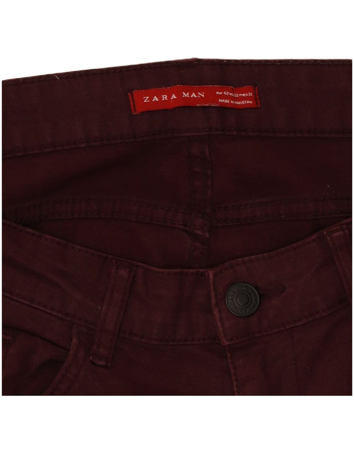 Zara Womens Slim Jeans W32 L32 Burgundy
