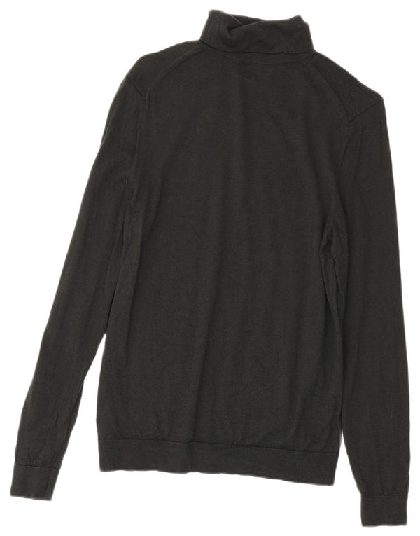 Cos Womens Slim Fit Roll Neck Jumper Sweater UK 10 Small Green Wool