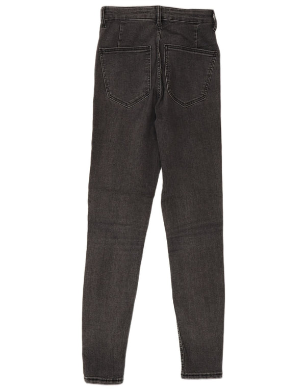 Zara Womens High Rise Skinny Jeans EU 36 XS W26 L28 Grey Cotton