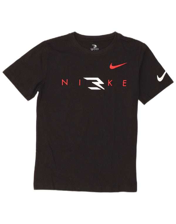 Nike Boys Graphic T-Shirt Top 12-13 Years Large Black Cotton