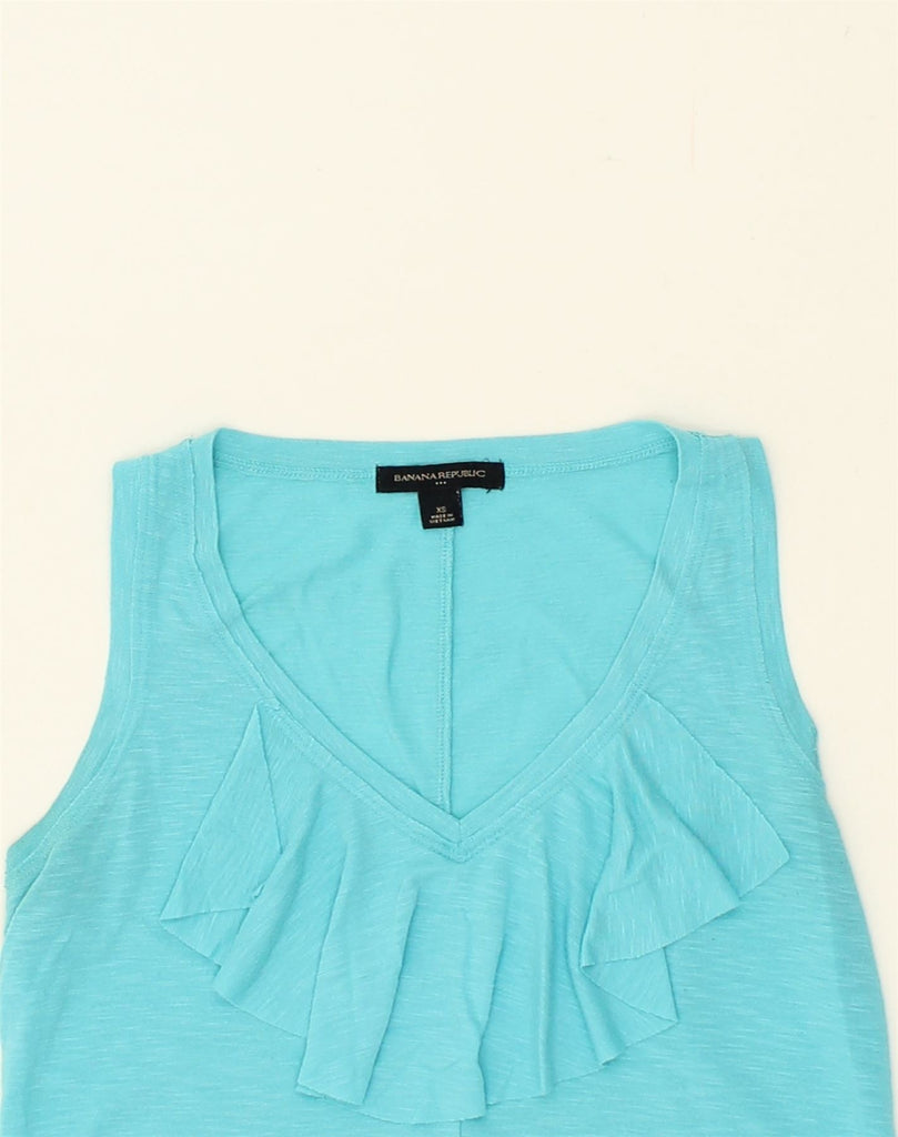 BANANA REPUBLIC Womens Vest Top UK 6 XS Turquoise Polyester | Vintage Banana Republic | Thrift | Second-Hand Banana Republic | Used Clothing | Messina Hembry 