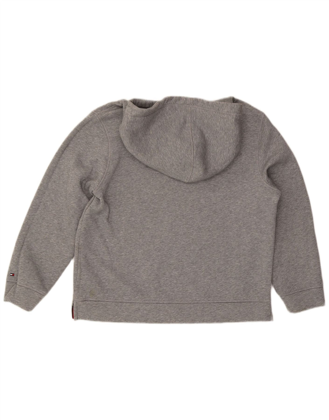 TOMMY HILFIGER Womens Oversized Graphic Hoodie Jumper UK 14 Medium Grey