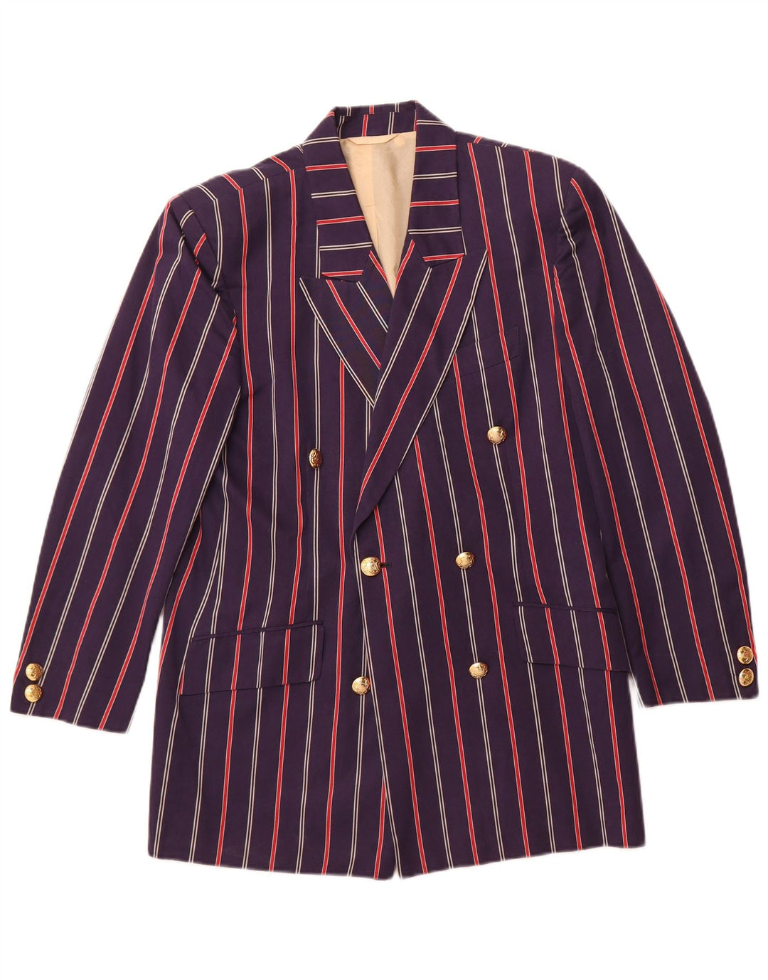 Henry Cottons Mens Blazer Jacket IT 44 XS Navy Blue Striped Cotton