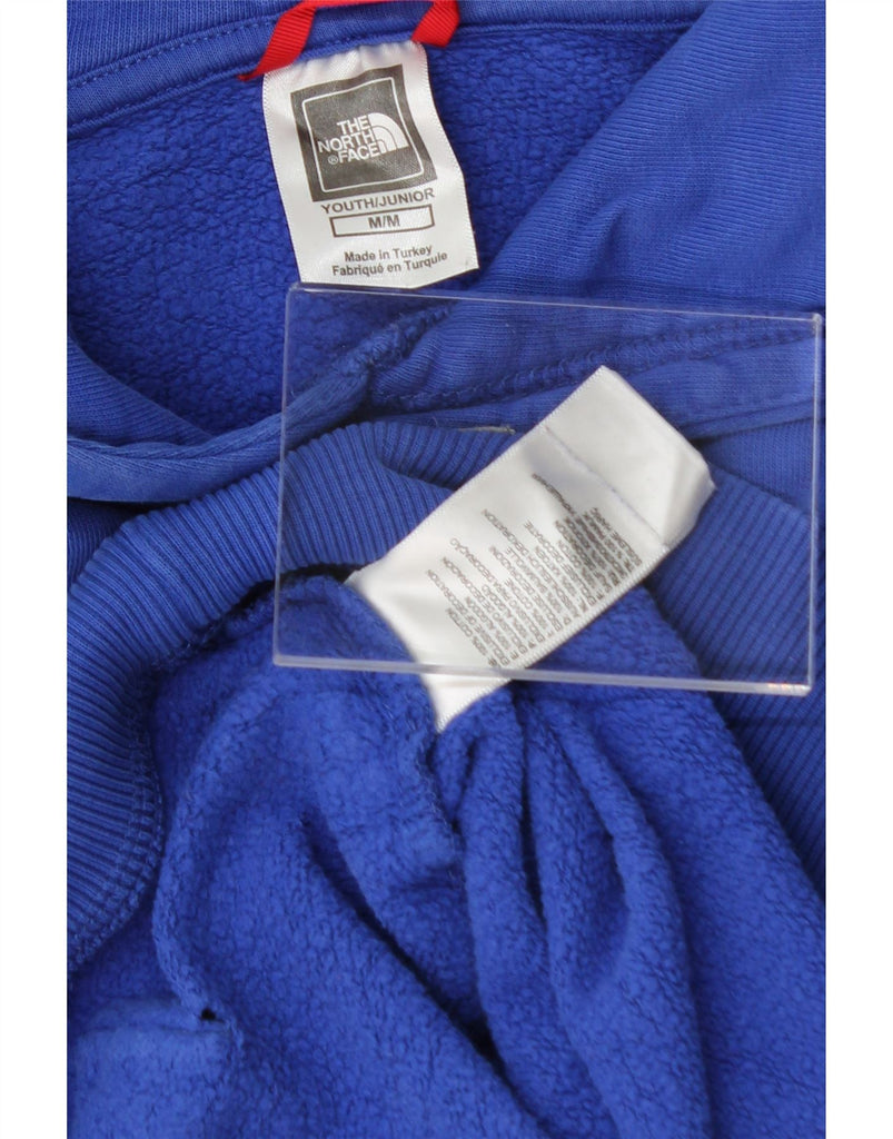 THE NORTH FACE Boys Graphic Hoodie Jumper 9-10 Years Medium Blue Cotton Vintage The North Face and Second-Hand The North Face from Messina Hembry 