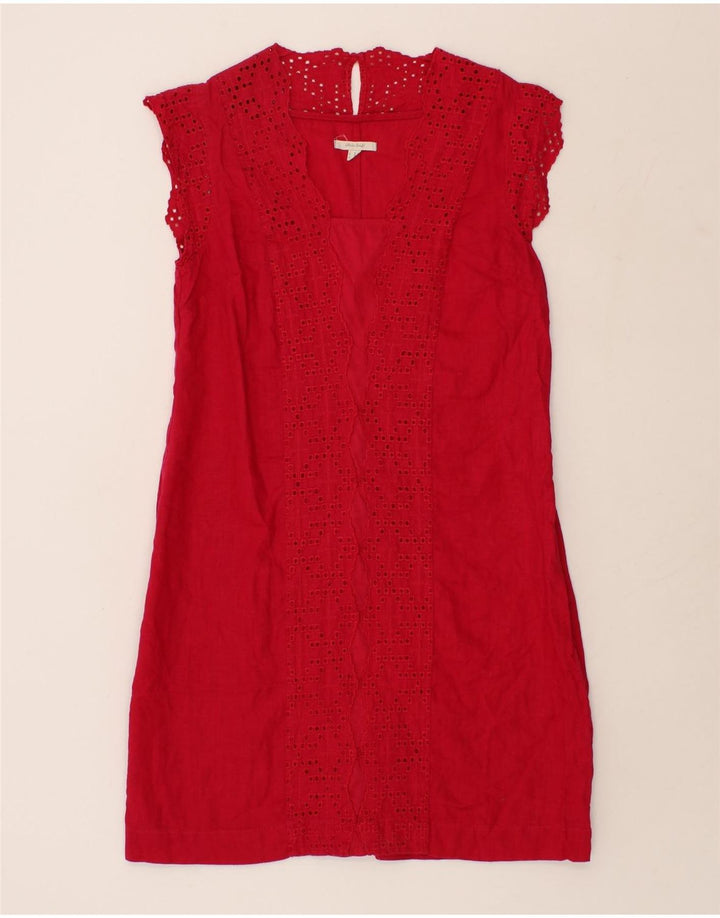 WHITE STUFF Womens Sleeveless Basic Dress UK 12 medium Red Cotton Vintage White Stuff and Second-Hand White Stuff from Messina Hembry 