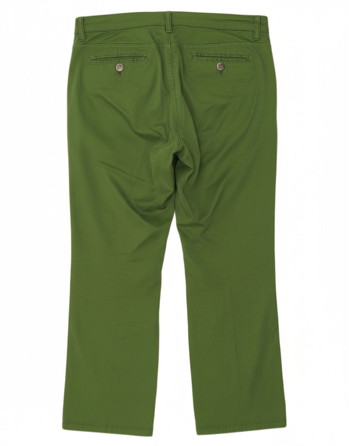 JECKERSON Womens Straight Suit Trousers W32 L27 Green Cotton