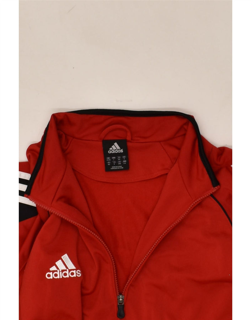 ADIDAS Mens Tracksuit Top Jacket UK 44/46 Large Red Colourblock Polyester | Vintage Adidas | Thrift | Second-Hand Adidas | Used Clothing | Messina Hembry 