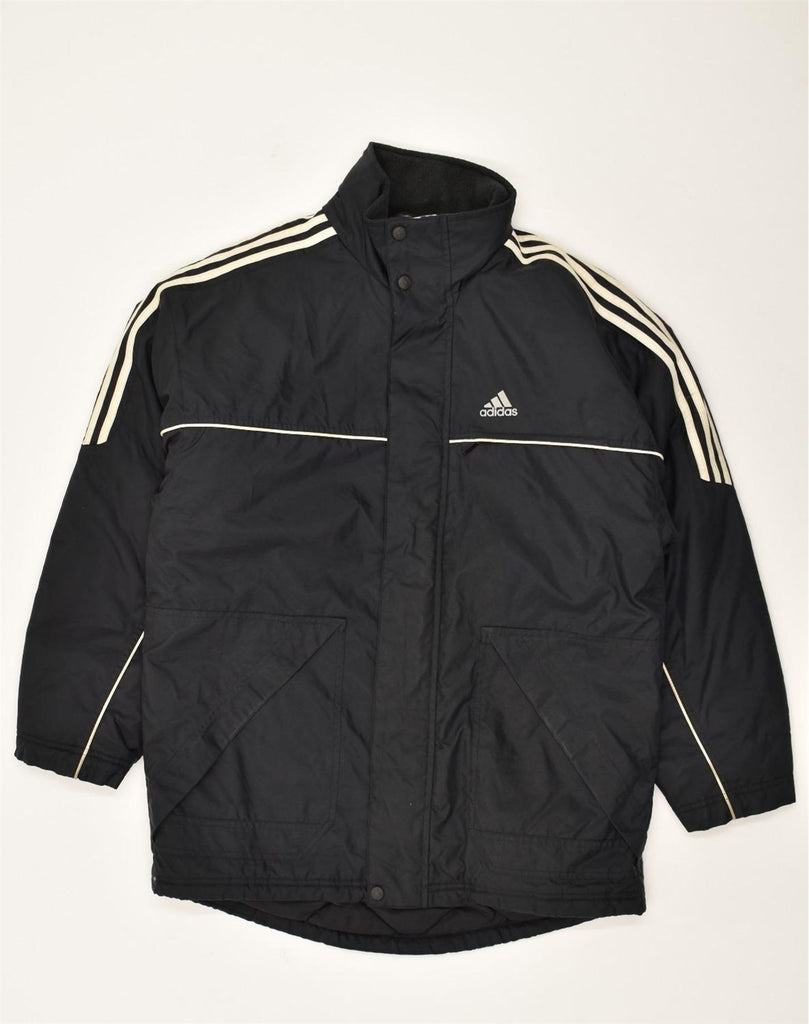 ADIDAS Mens Hooded Padded Jacket Size 36/38 Small Black Polyamide | Vintage Adidas | Thrift | Second-Hand Adidas | Used Clothing | Messina Hembry 