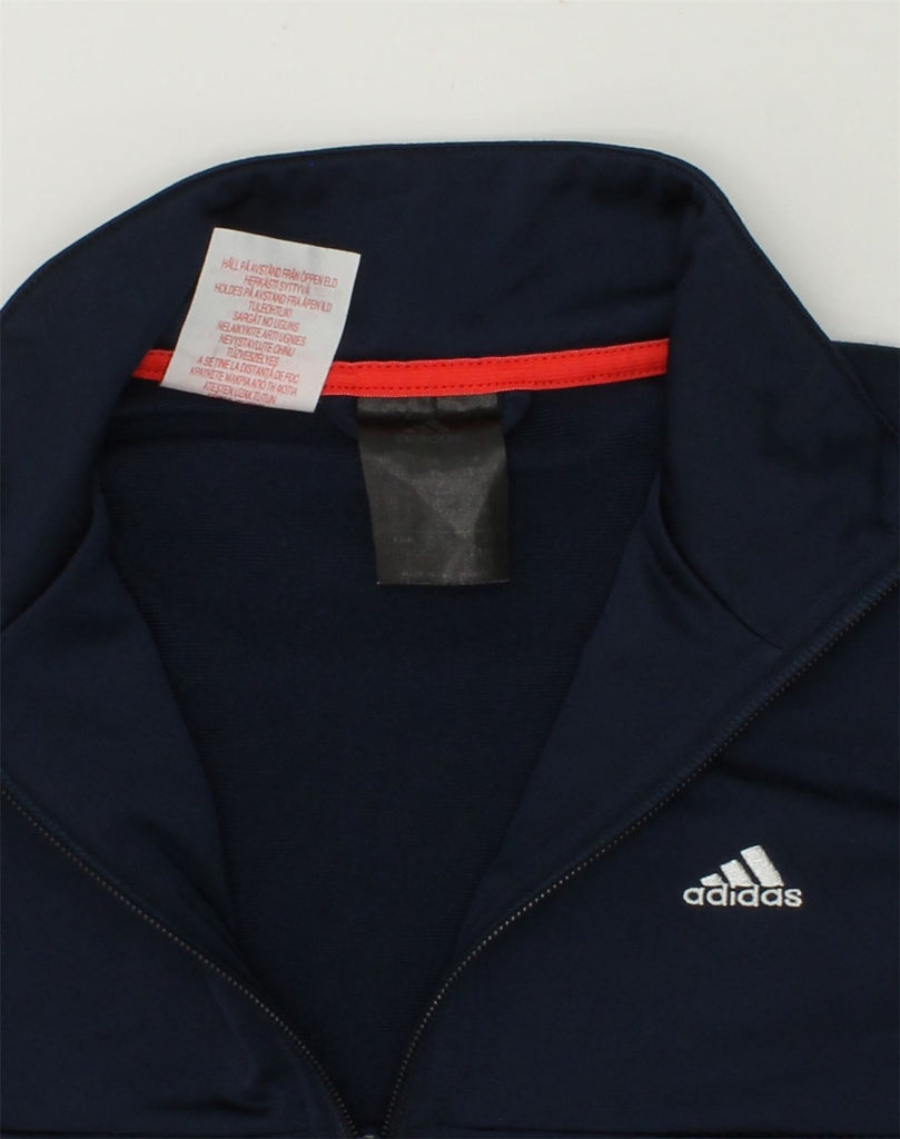 ADIDAS Boys Tracksuit Top Jacket 11-12 Years Navy Blue Polyester | Vintage Adidas | Thrift | Second-Hand Adidas | Used Clothing | Messina Hembry 