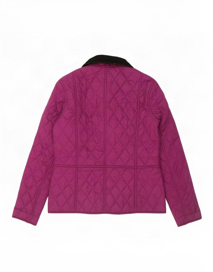 Barbour Womens Quilted Jacket UK 8 Small Purple Polyester