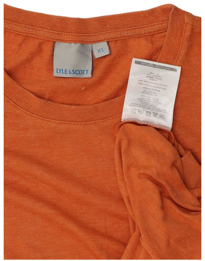 LYLE & SCOTT Mens T-Shirt Top XL Orange Polyester