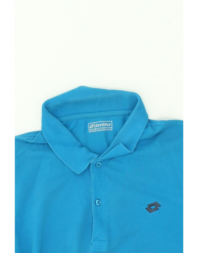 LOTTO Mens Polo Shirt 2XL Blue | Vintage Lotto | Thrift | Second-Hand Lotto | Used Clothing | Messina Hembry 