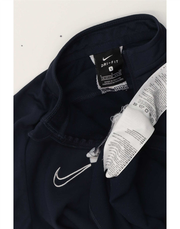 Nike Boys Dri Fit Pullover Tracksuit Top 8-9 Years Small Navy Blue