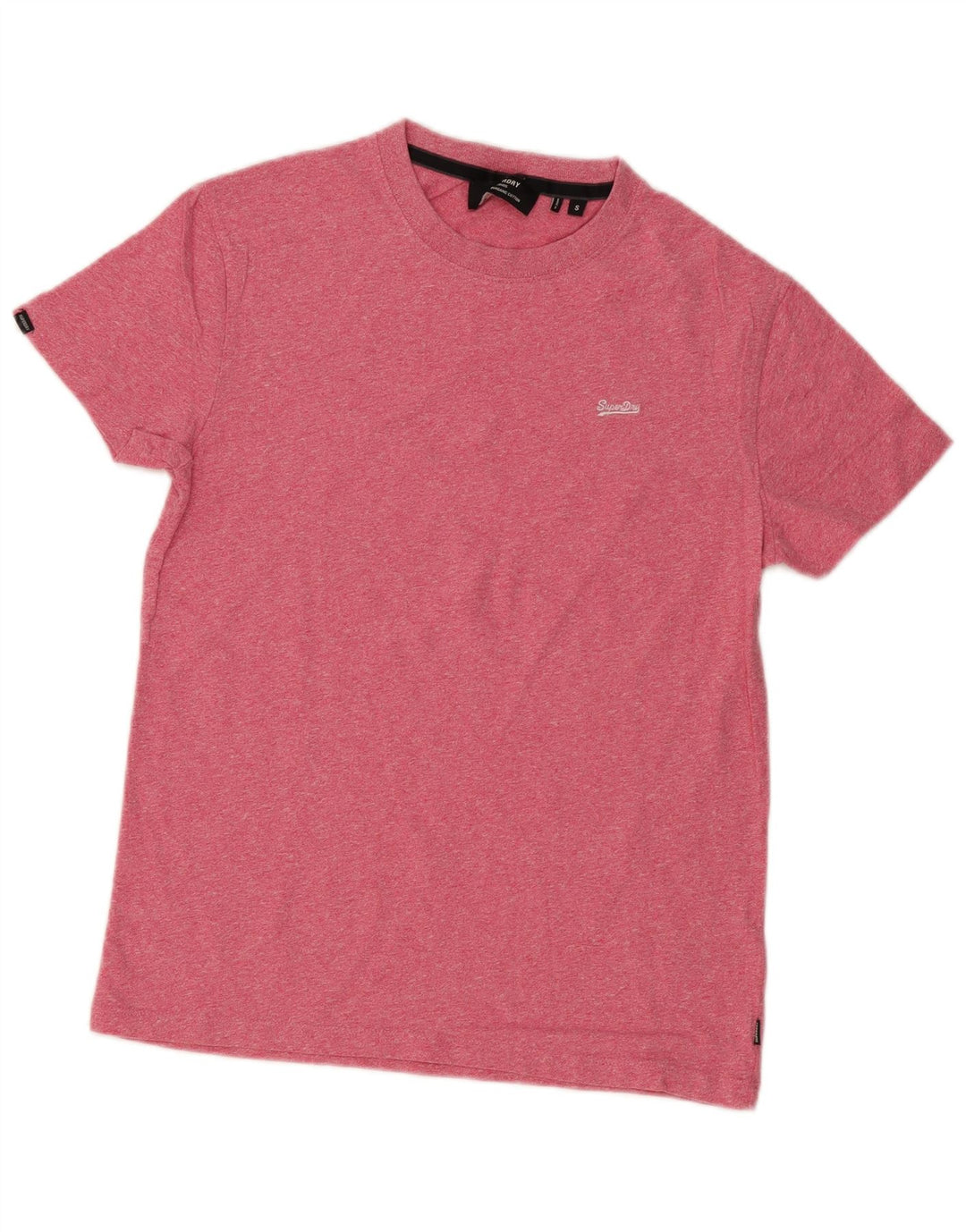 Superdry Mens T-Shirt Top Small Pink Flecked Cotton