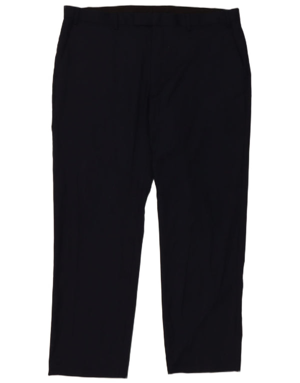 Marks & Spencer Mens Regular Fit Casual Trousers W40 L31 Navy Blue