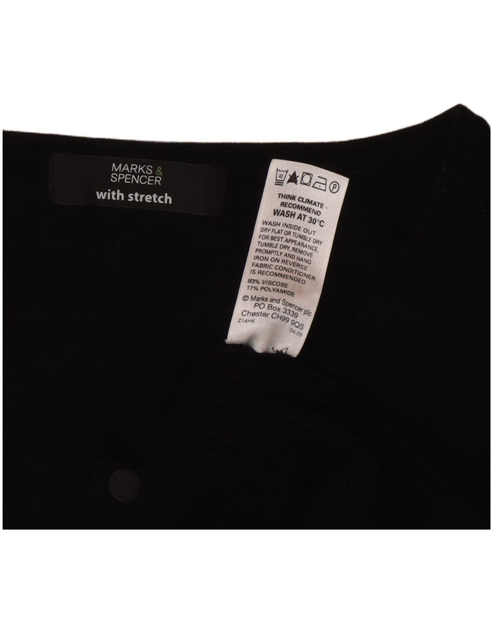 Marks & Spencer Womens Cardigan Sweater UK 12 Medium Black Viscose
