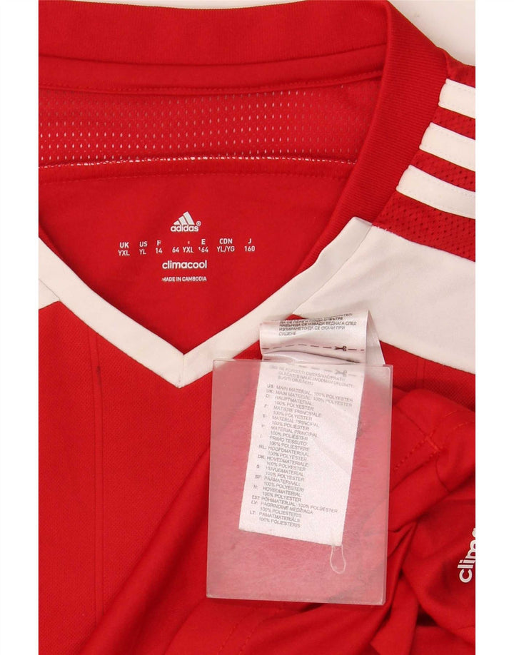 Adidas Boys Graphic T-Shirt Top 13-14 Years XL Red Polyester