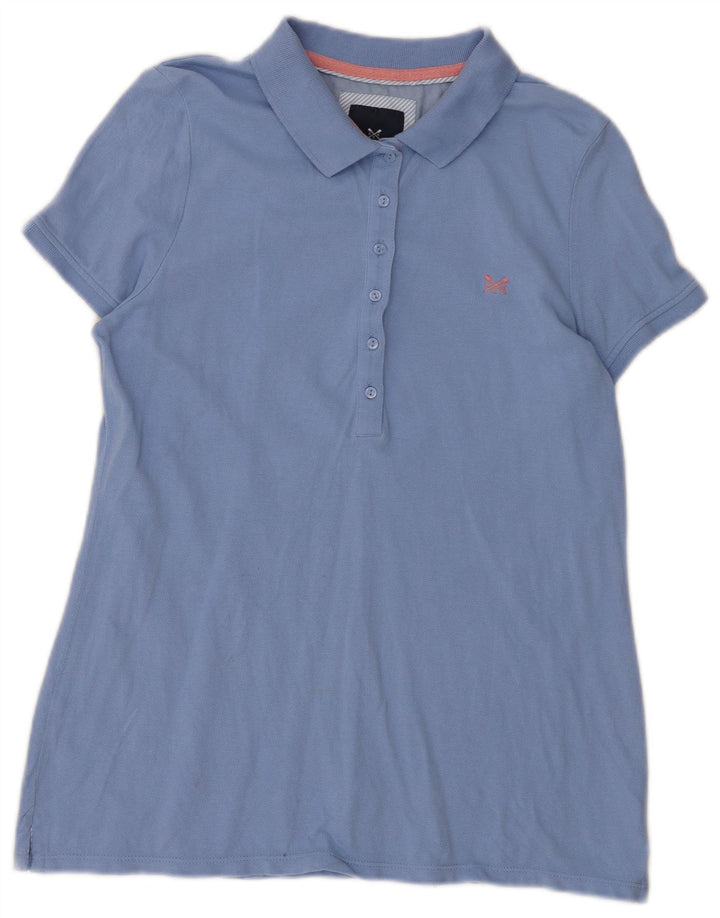 Crew Clothing Womens Polo Shirt UK 14 Medium Blue