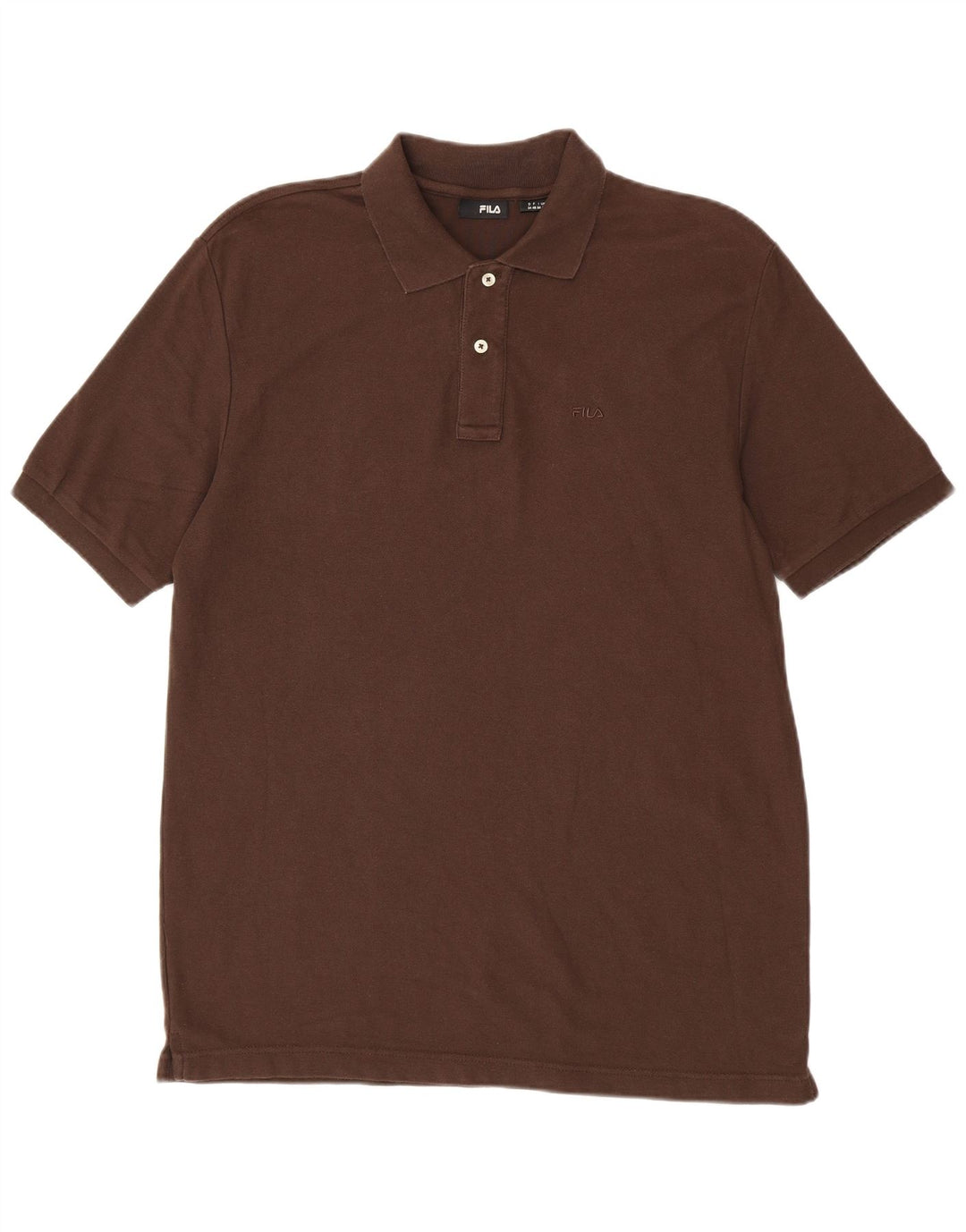 FILA Mens Polo Shirt Large Brown Cotton