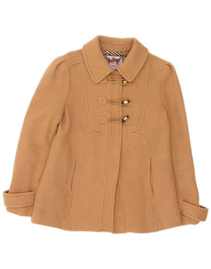 Juicy Couture Womens Duffle Jacket UK 12 Medium Brown Wool