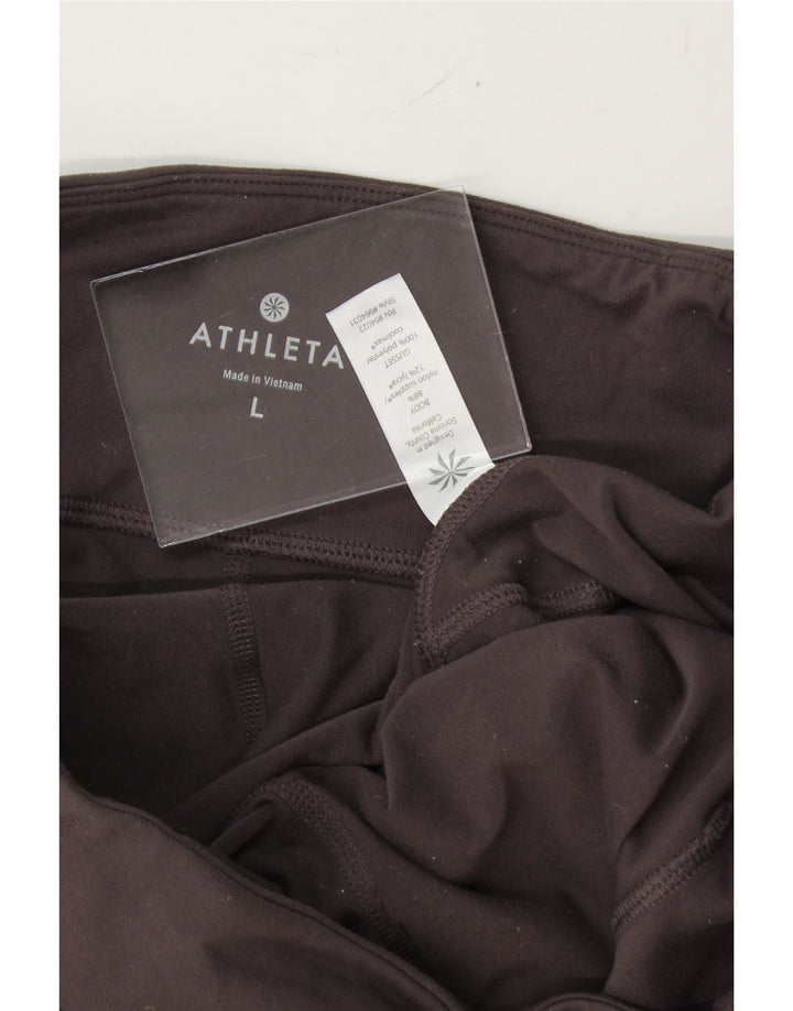 ATHLETA Womens Leggings UK 14 Large  Brown Nylon Vintage Athleta and Second-Hand Athleta from Messina Hembry 