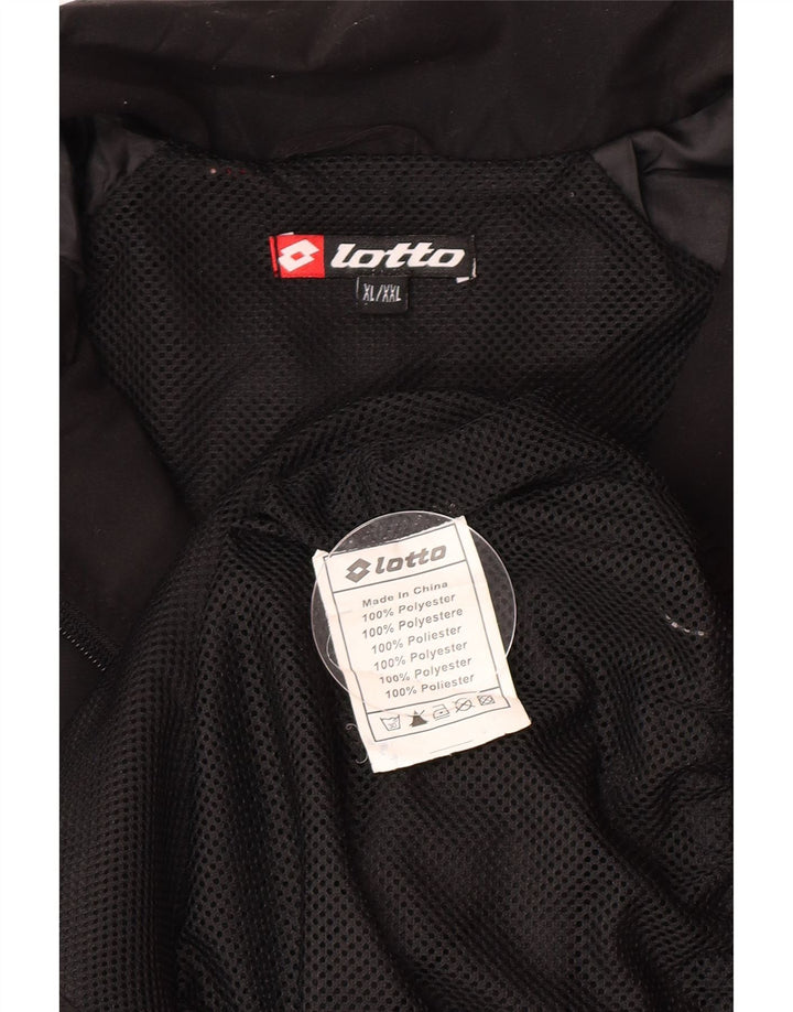 Lotto Mens Tracksuit Top Jacket XL Black Polyester Sports