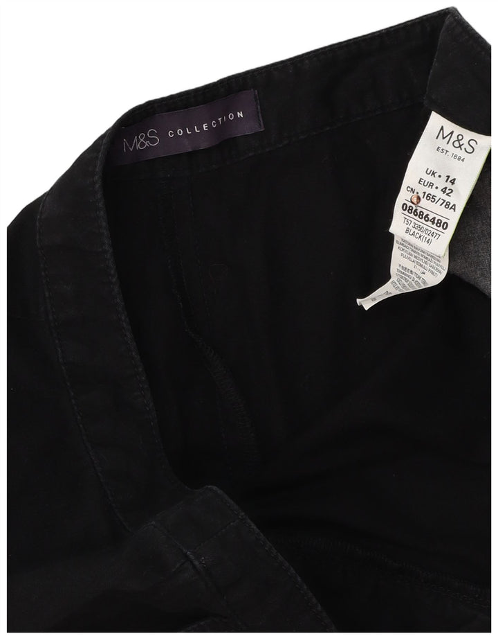 MARKS & SPENCER Womens Chino Shorts UK 14 Large W34  Black Cotton
