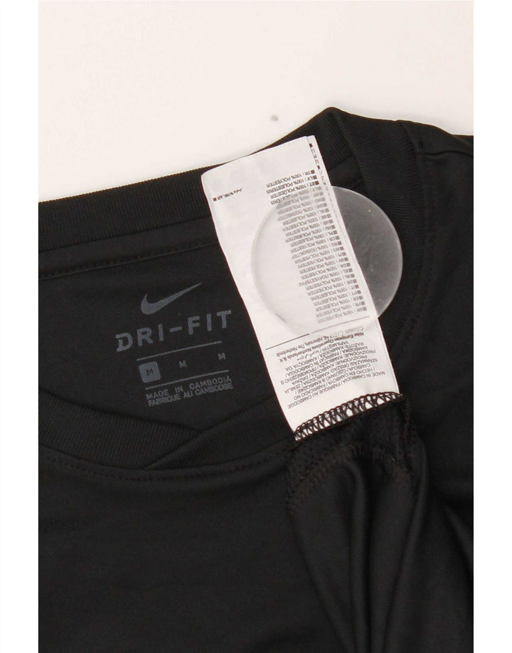 Nike Mens Dri Fit T-Shirt Top Medium Black Polyester