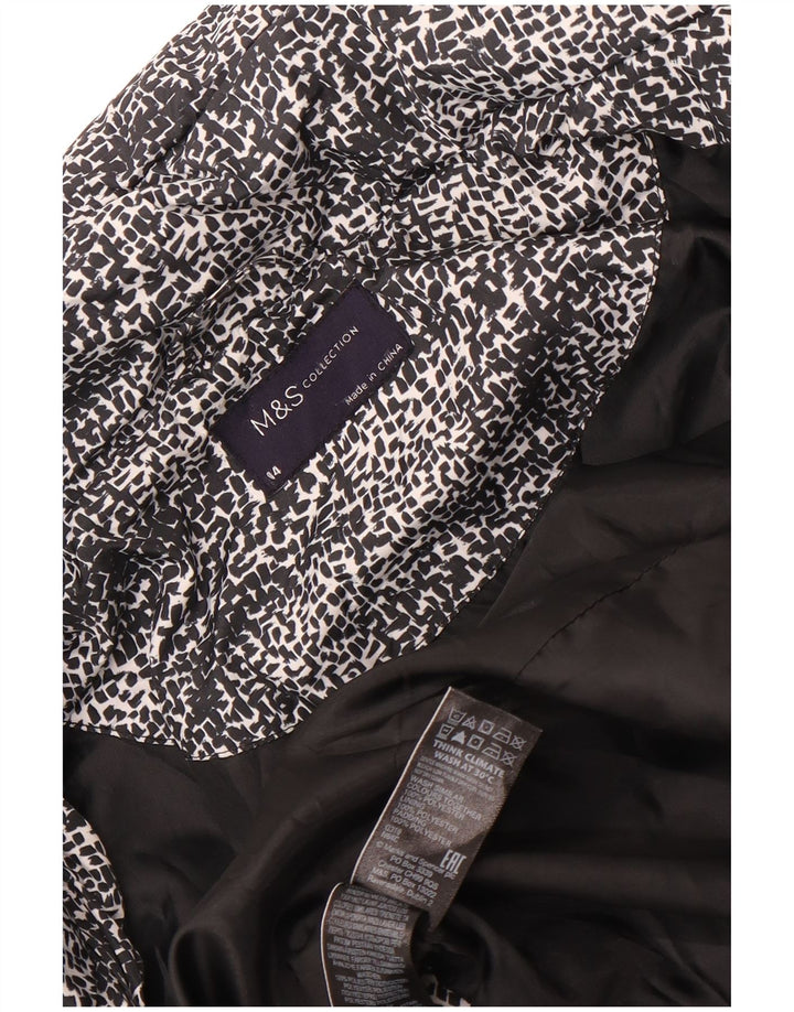 Marks & Spencer Womens Padded Jacket UK 14 Large Black Spotted Polyester