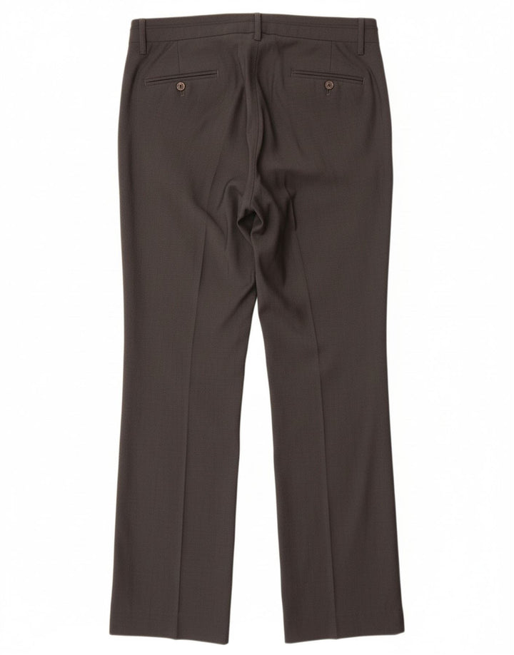 MASSIMO DUTTI Womens Straight Suit Trousers EU 38 Small W28 L33 Grey Wool