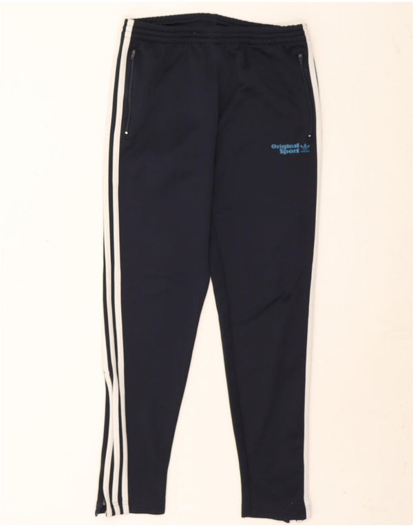 Adidas Mens Graphic Tracksuit Trousers Small  Black Polyester