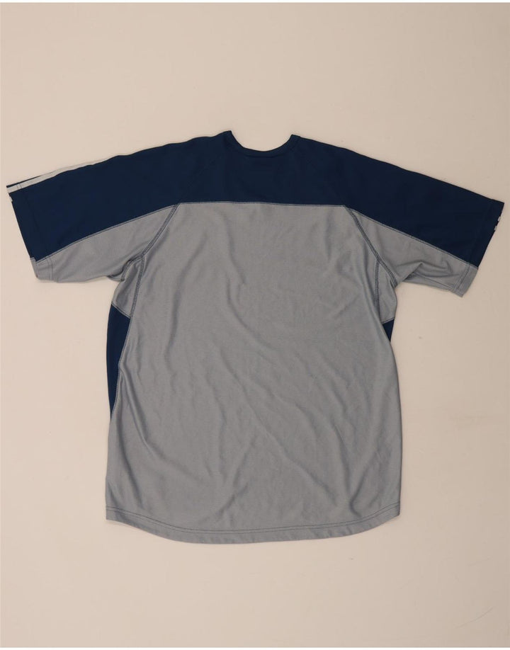 Adidas Mens Climacool T-Shirt Top Large Navy Blue Colourblock Polyester