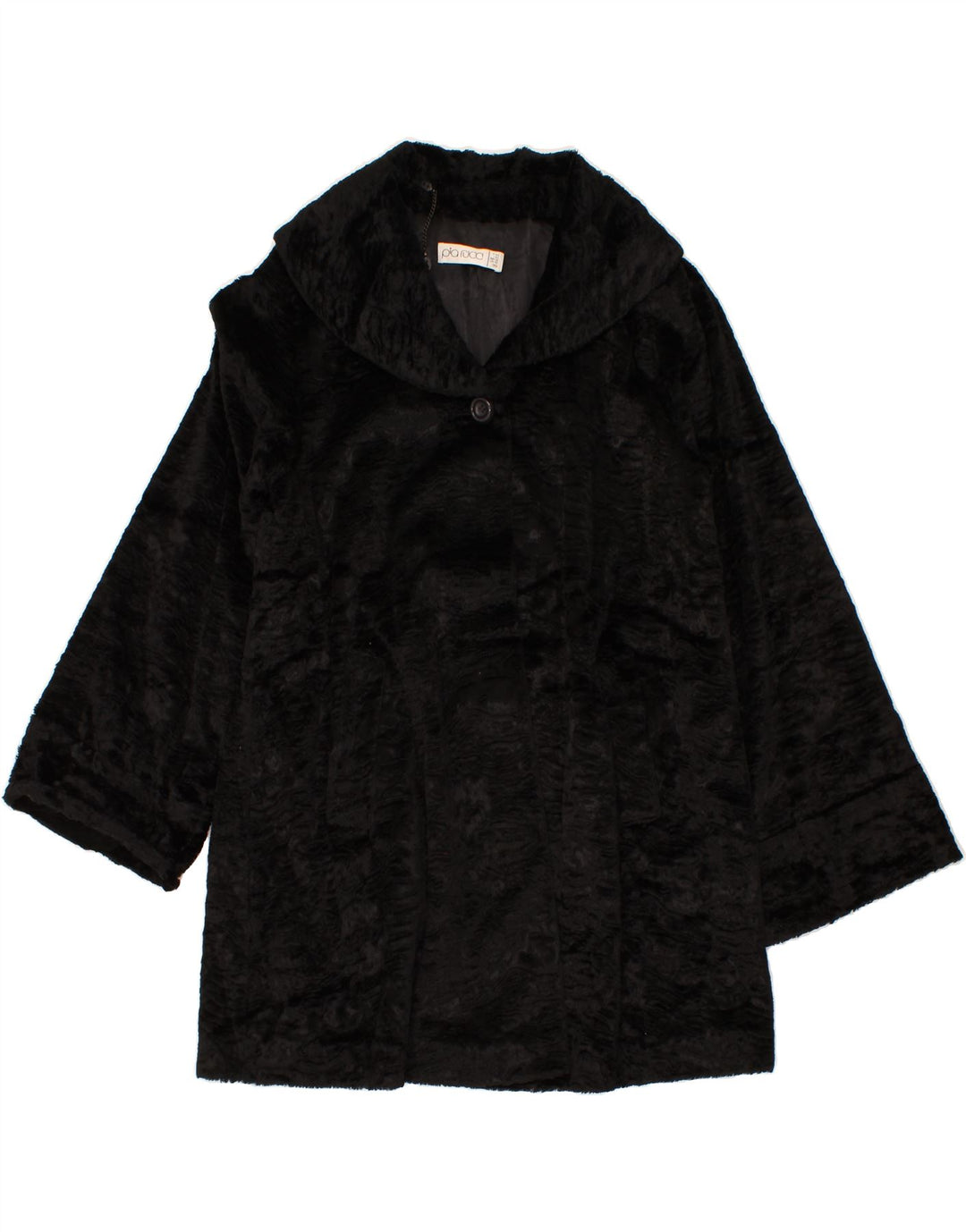 VINTAGE Womens Faux Fur Overcoat UK  12 Medium  Black Viscose Vintage Vintage and Second-Hand Vintage from Messina Hembry 