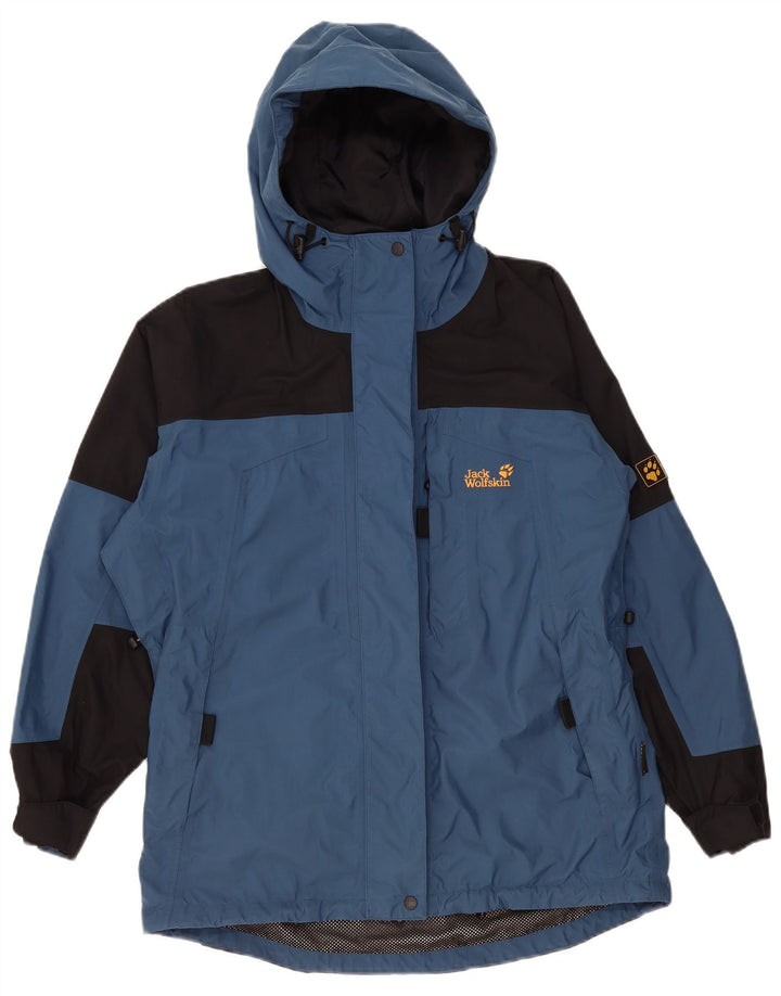 Jack Wolfskin Womens Hooded Windbreaker Jacket UK 12 Medium Blue